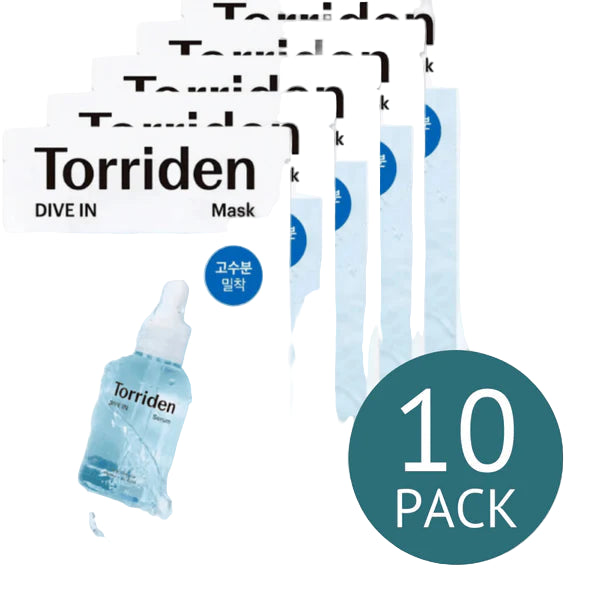 Torriden Dive-In Low Molecular Hyaluronic Acid Sheet Mask – 10-Pack | GlowTok