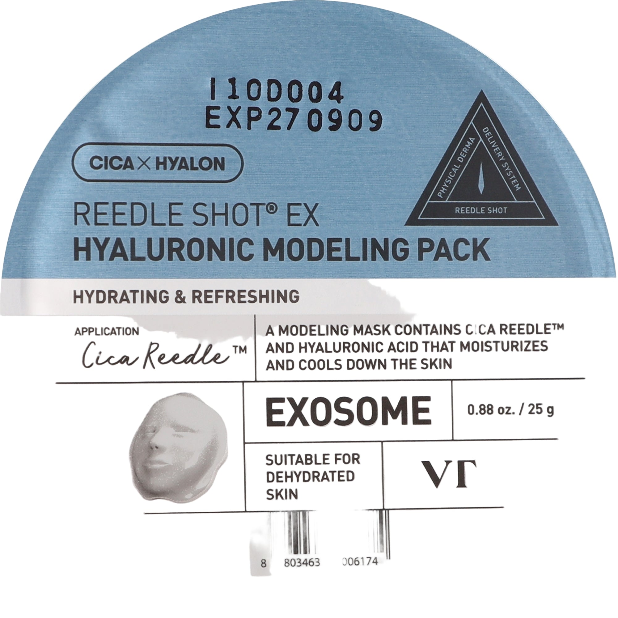 VT Reedle Shot EX Hyaluronic Modeling Pack 25g packet.